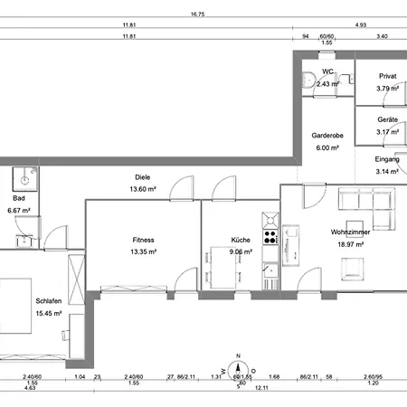 Apartamento Fewo Auszeit Am Allenberg, 82 Qm