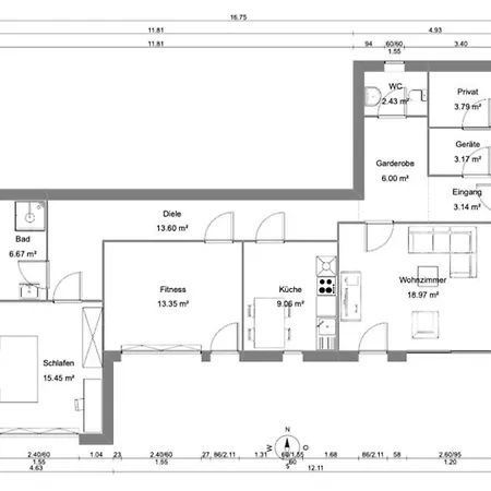 Apartamento Auszeit Am Allenberg, 82 Qm